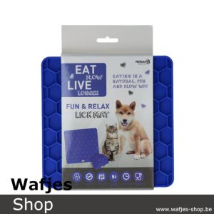 Eat Slow Live Longer Fun & Relax Lick Mat Blauw