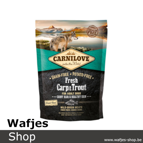 Kwik Van hen Bezighouden CARNILOVE - Fresh Carp & Trout 1,5kg - Wafjes-Shop